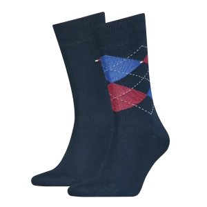 Tommy Hilfiger Heren sokken, set van 2 paar sokken geruit, 100001495