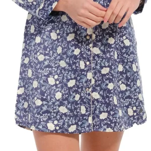 15232-304-6 Pastunette de Luxe  satijnen doorknoop nachthemd