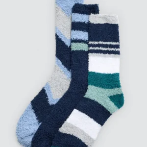 Ysabel Mora For Men flannel socks with anti-pressure cuffs and geometric print