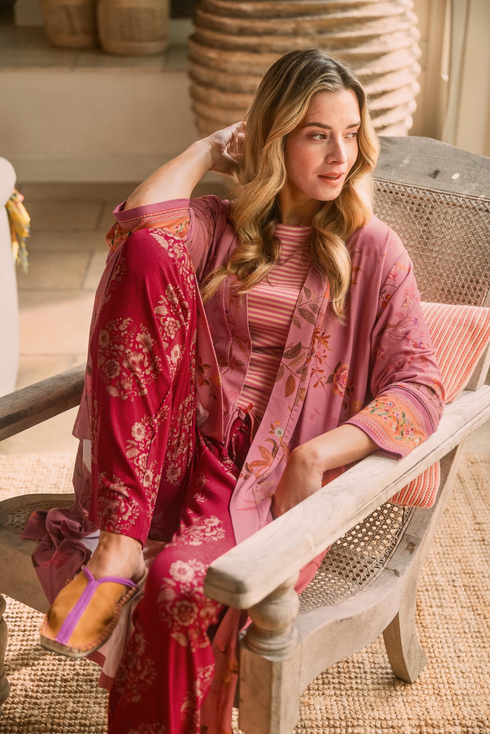 Pip Studio Noa Kimono – Bodhi Flower Donkerroze - Afbeelding 5