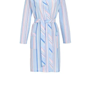 Ringella Dames-Ochtendjas overslag met gestreept dessin-multicolor-5216778