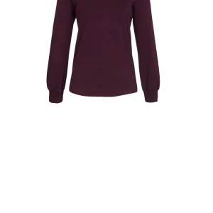 Bloomy - shirt met Gebreide Boorden – Pflaume – 5551407 -711