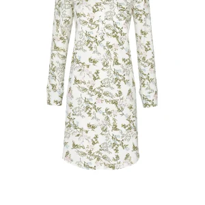 Cherie Line - Nachthemd met bloemendessin en knoopsluiting - champagner