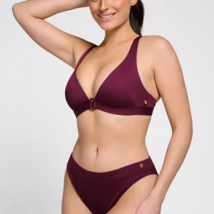 Ten Cate Bikini top triangle buckle push-up wine red