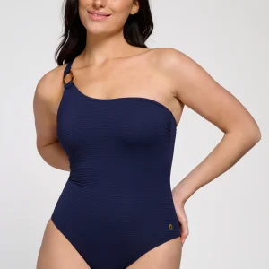 Ten Cate Swimsuit one shoulder padded ink blue  60673