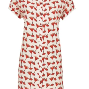 Ringella - Doorknoop Nachthemd met kraagje - rood