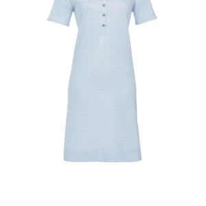 Ringella- Nachthemd met knoopsluiting - Lichtblauw