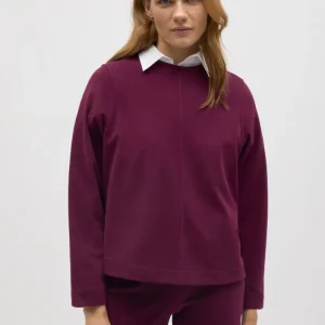 Ysabel Mora Sweater met Ronde Hals Bordeaux