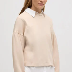 Ysabel Mora Sweatshirt in ivoor met pofmouwen