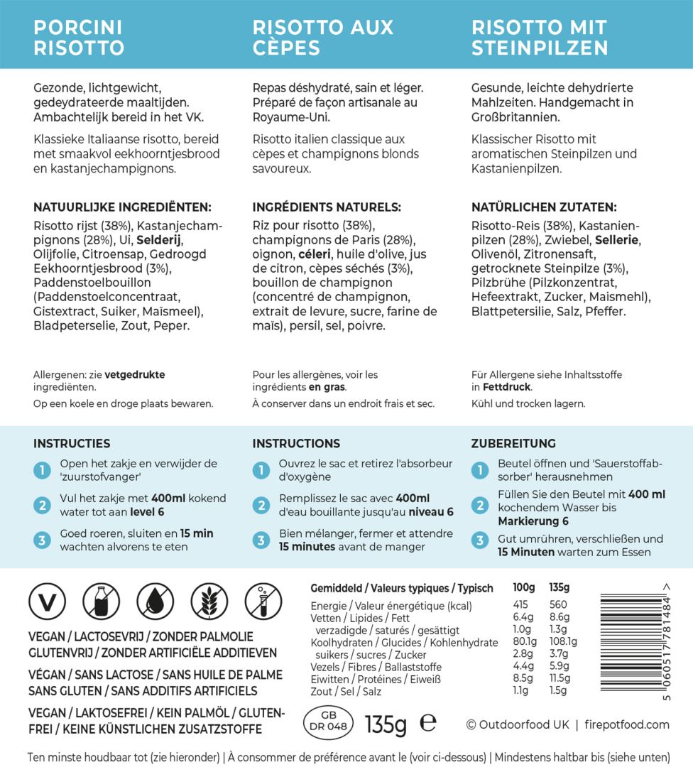 Firepot Porcini Mushroom Risotto Regular - Afbeelding 4