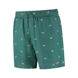 Beachlife Crab zwembroek – donkergroen met print