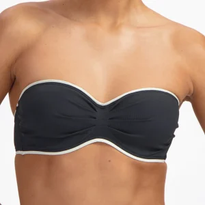 Beachlife - Vanilla & Black padded wired bikinitop – zwart/crème