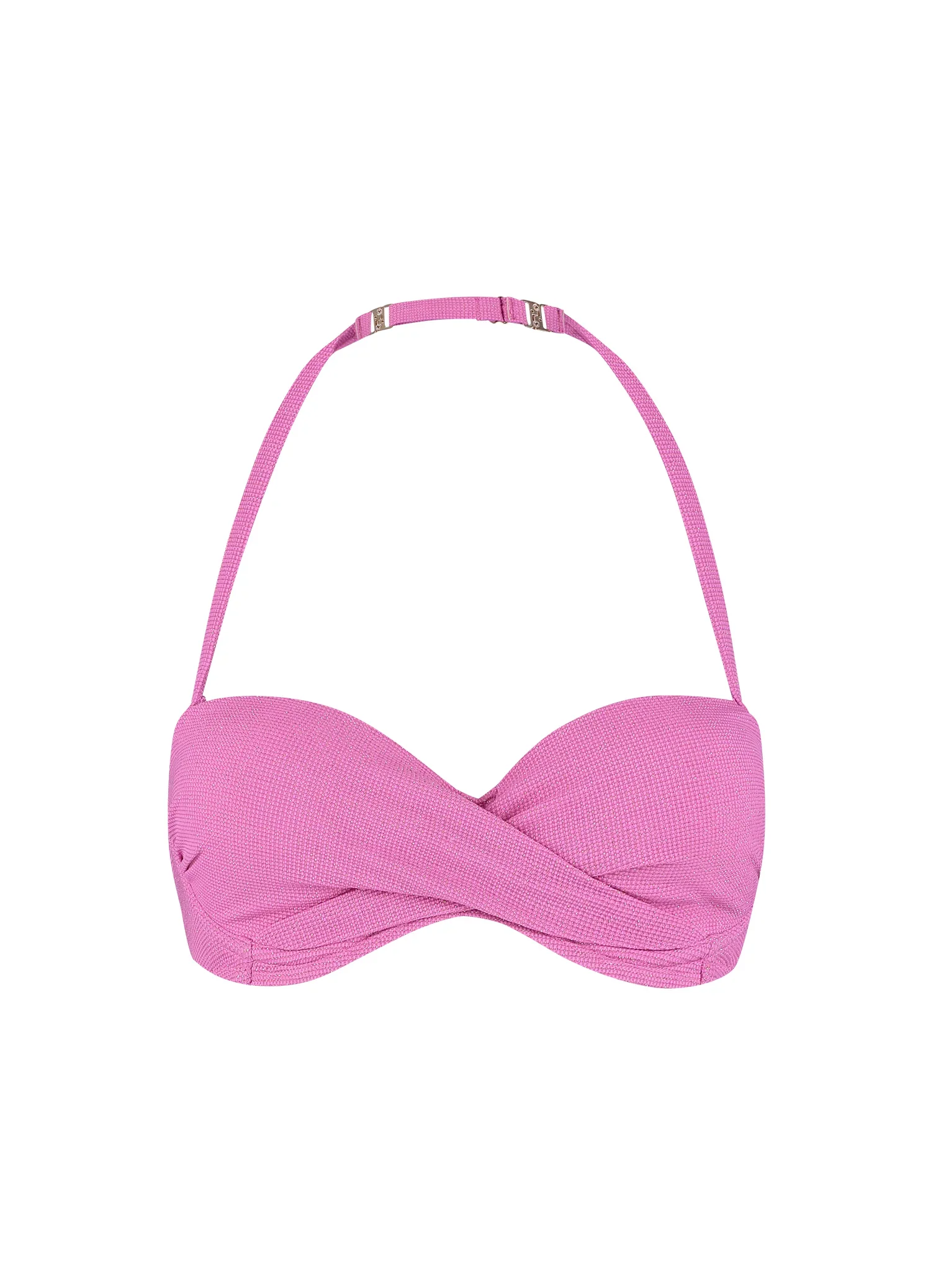 Beachlife - Multifunctionele bikinitop met beugel – roze glitter (structuur/glitterstof) - Afbeelding 6