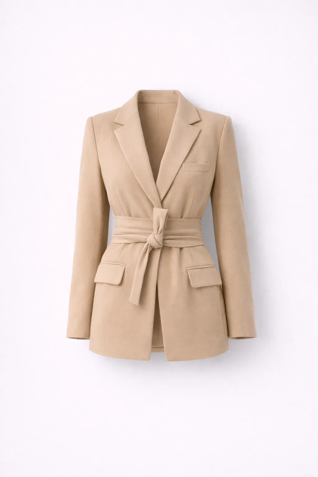 Blazer met strikceintuur en diepe v-hals - Afbeelding 3
