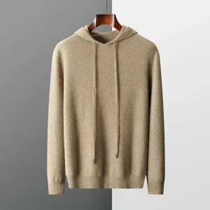 Hoodie van 100% cashmere met capuchon en trekkoord