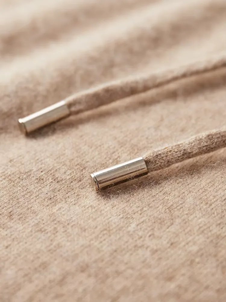 Hoodie van 100% cashmere met capuchon en trekkoord - Afbeelding 6