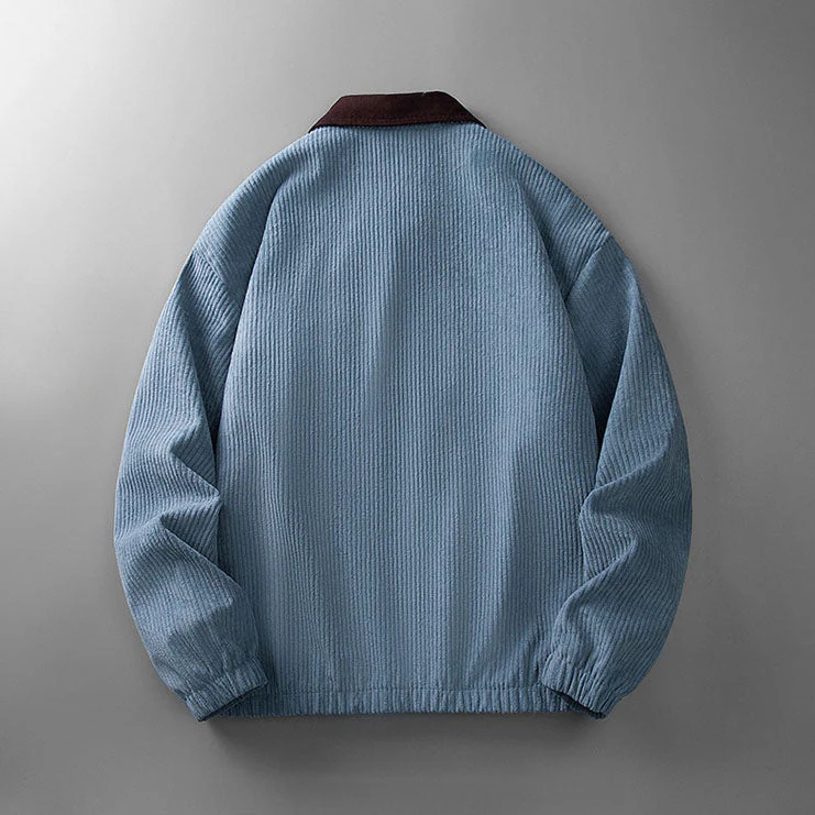 Jas van ribstof met ritssluiting en opstaande kraag - Afbeelding 7