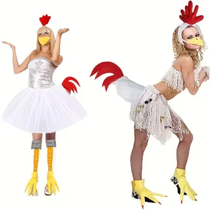 8-delig 'chicken' kostuum voor carnaval