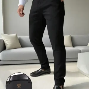 Lange broek met tijgerborduurontwerp en slim fit