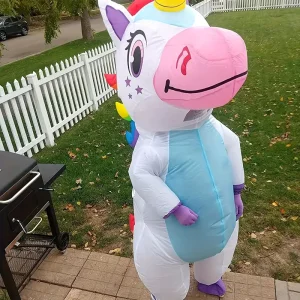 Opblaasbaar eenhoorn kostuum voor carnaval