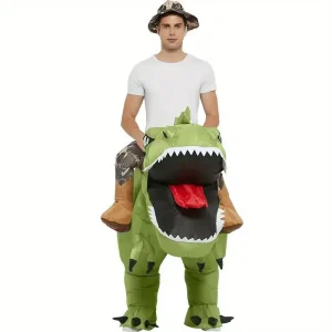 Opblaasbaar T-Rex kostuum met hoed voor carnaval