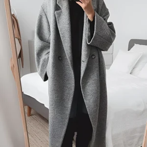 Oversized jas met dubbele knoopsluiting