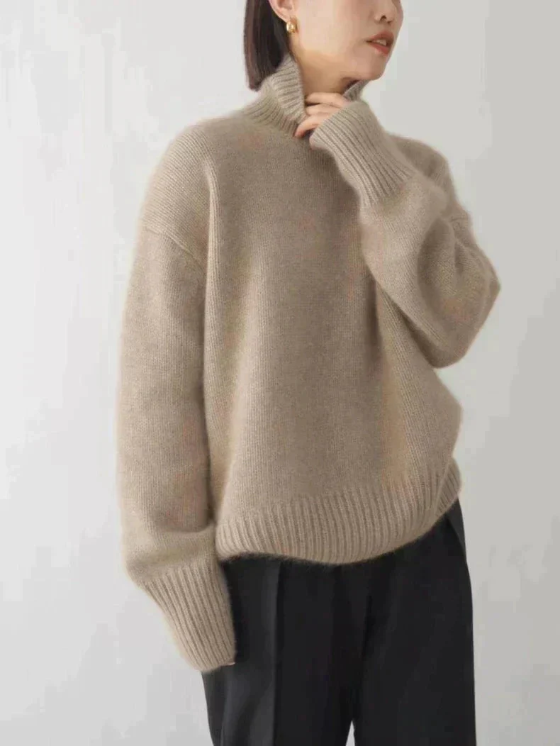 Oversized trui met hoge rolkraag van cashmere - Afbeelding 6