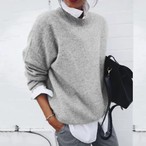 Oversized cashmere dames trui met lange mouwen