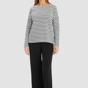 Rösch Damespyjama Zwart-Wit Gestreept  – 1253720