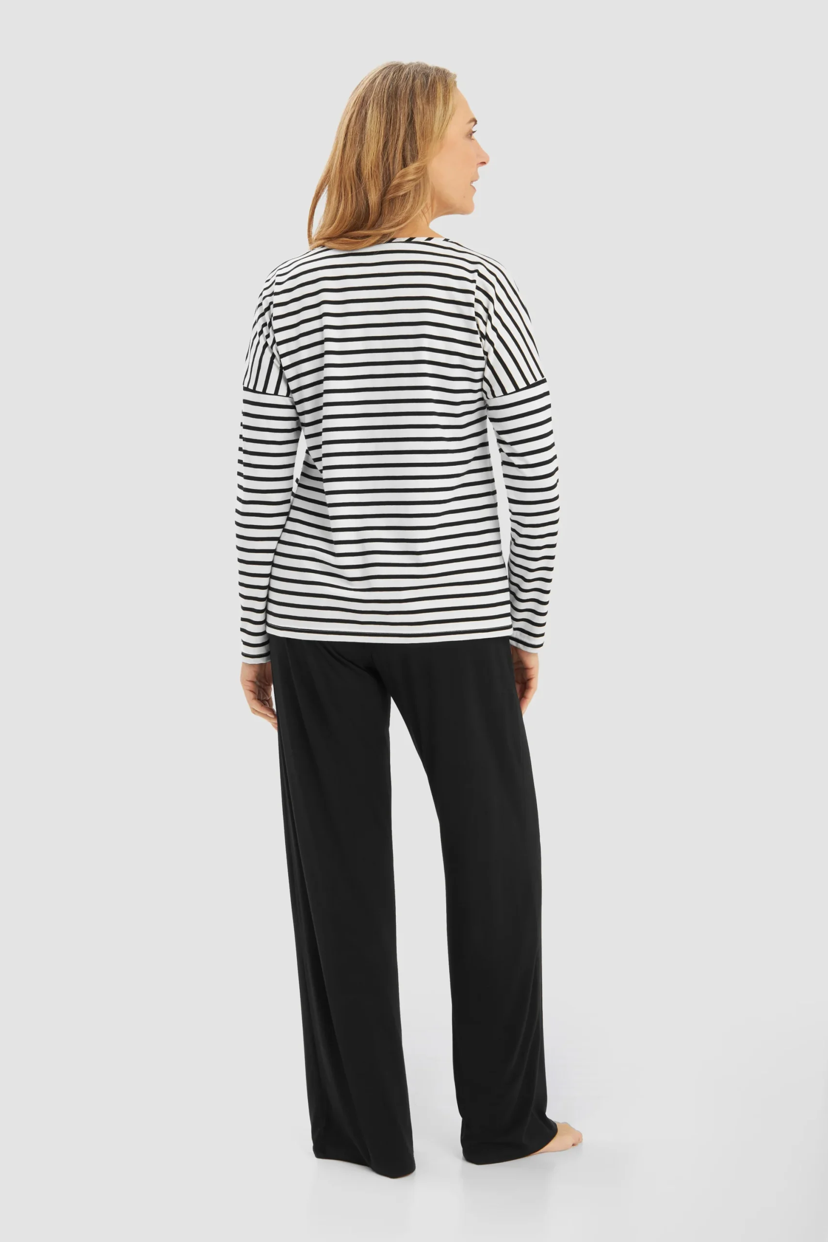 Rösch Damespyjama Zwart-Wit Gestreept – 1253720 - Afbeelding 3