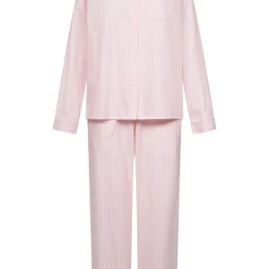 Rösch Damespyjama met Strepen – Pastelroze Flanel - 1253586