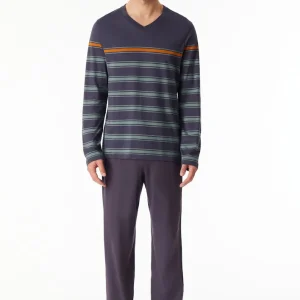 Schiesser  - Pyjama Lang - donkergrijs  - 182605-207