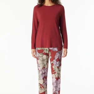 Schiesser  - Pyjama Lang - Donkerrood - 183072-507