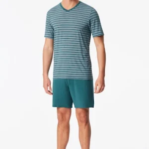 Schiesser Long Life Soft Heren Pyjama kort – Groen 183117-700