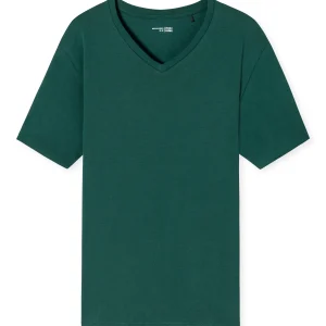 178937-702 Schiesser Mix & Relax t-shirt met v-hals donkergroen