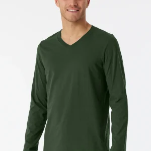 180285-702 Schiesser Mix & Relax shirt lange mouw donker groen