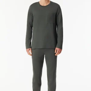 Schiesser  - Pyjama Lang - Donkergroen - 183125-702