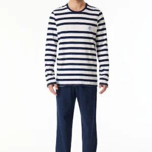 Schiesser  - Pyjama Lang - Donkerblauw - 183324-801