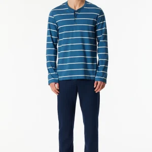 Schiesser  - Pyjama Lang - Donkerblauw - 183124-803