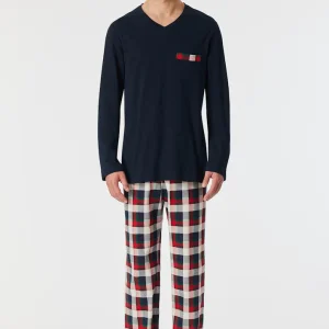 Schiesser  - Pyjama Lang - nightblue - 183166-804