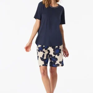 Schiesser Comfort Nightwear Dames Korte Pyjama – Navy - 181235-815