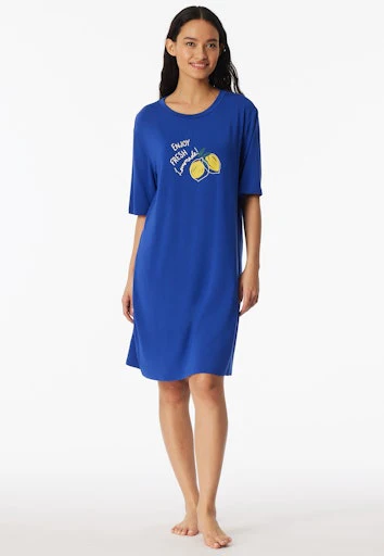 Schiesser Casual Fashion Dames Nachthemd – Korte Mouw Lemon Royal - 183571-819 - Afbeelding 4