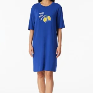 Schiesser Casual Fashion Dames Nachthemd – Korte Mouw Lemon Royal - 183571-819