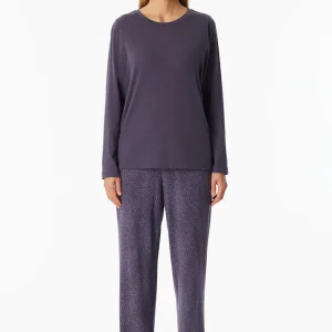 Schiesser  - Pyjama Lang - donkerblauw  - 181989-824