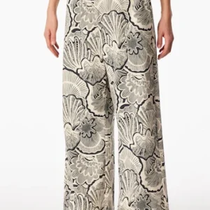 Schiesser Mix+ Relax Dames Lange Broek – Zware Single Jersey, Schelpenprint Multicolour- 183658-904