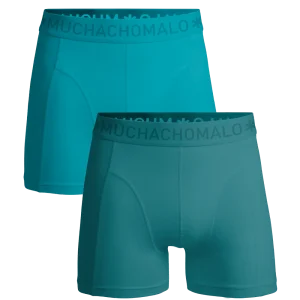 Muchachomalo Men 2-Pack Boxer Shorts Solid Blue/Green