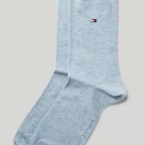 Tommy Hilfiger Dames sokken, set van 2 paar sokken met vlag, Licht blauw