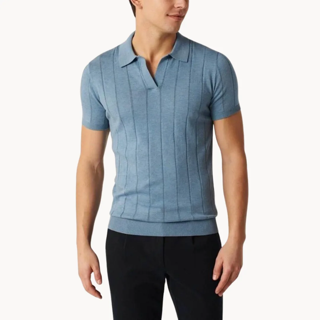 Hugo | Slim fit polo met korte mouwen en verticale ribbels - Afbeelding 4