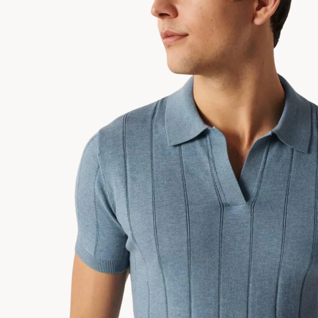 Hugo | Slim fit polo met korte mouwen en verticale ribbels - Afbeelding 5