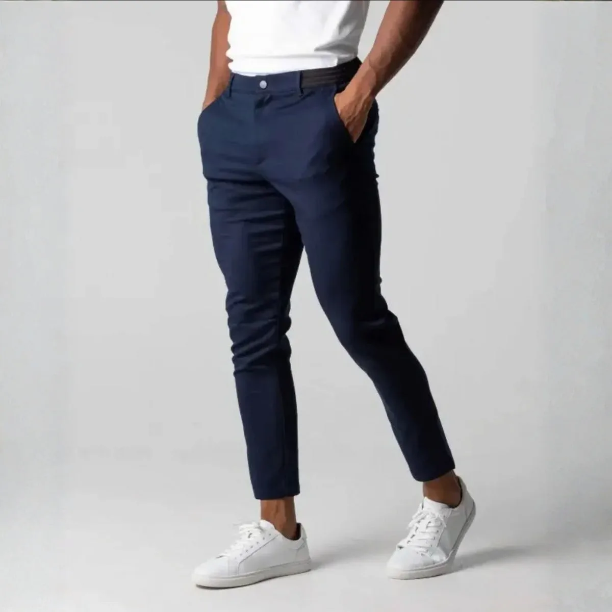 Slim fit stretch chino met elastische tailleband - Afbeelding 2